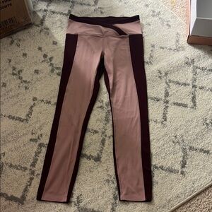 Nude Pink and Burgundy Leggings 🧺